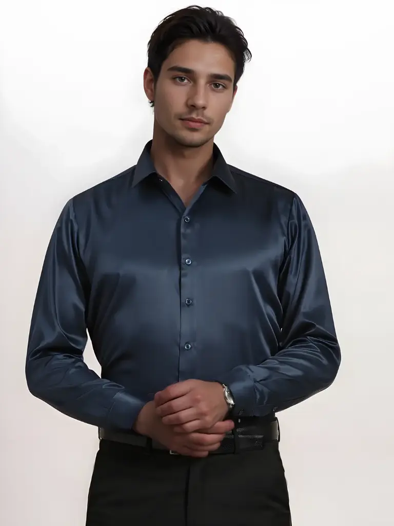 Royal Satin - Navy Blue