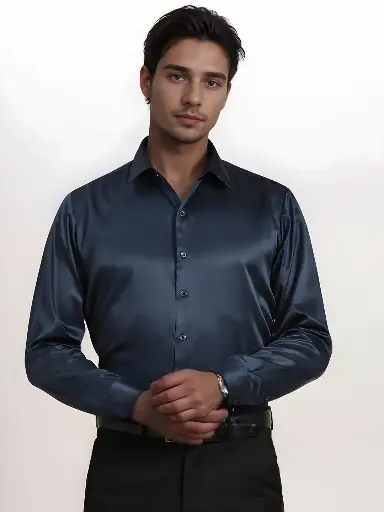 Royal Satin - Navy Blue